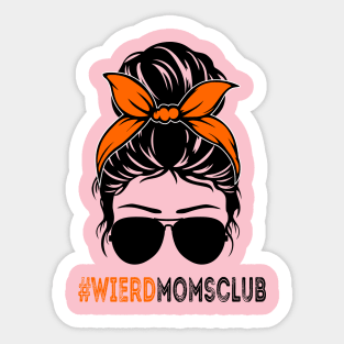 weird moms club messy bun hair cool design Sticker